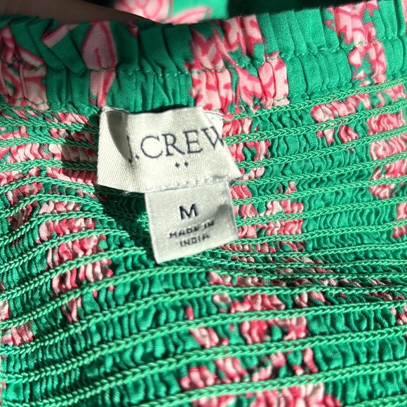 NWOT Reimagined by J Crew J Crew Factory smocked green & pink floral midi dress - Picture 10 of 16